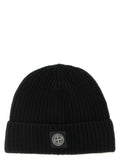 Stone Island Black Virgin Wool Beanie