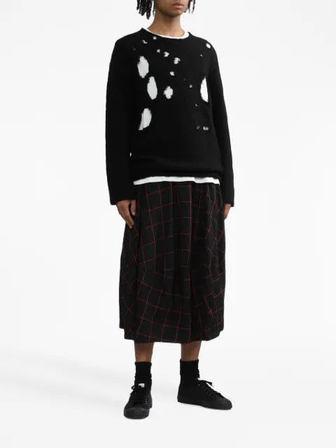 Black Comme Des Garçons distressed-effect wool jumper