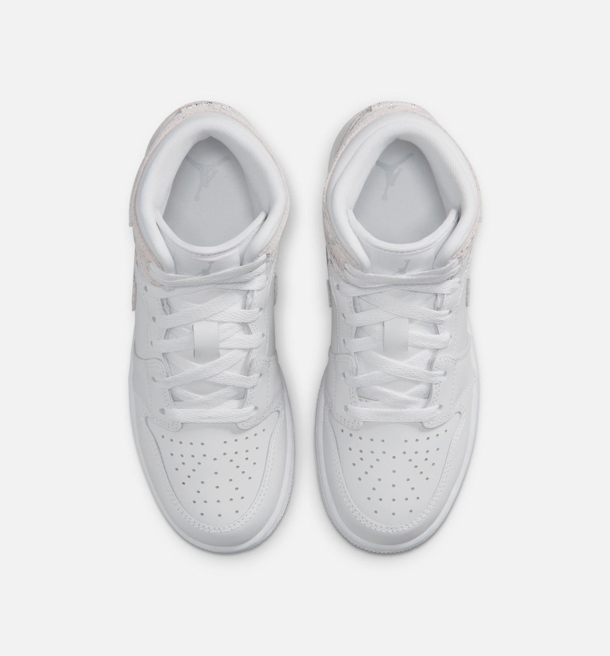 Air Jordan 1 Mid SE Youth Lifestyle Sneakers - White/Field Silver