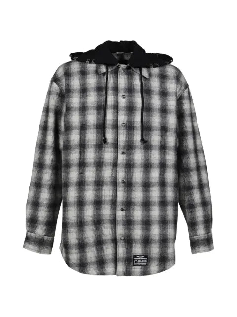 N.HOOLYWOOD check hooded shirt