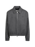 AMI Paris grey wool padded jacket with Ami de Coeur