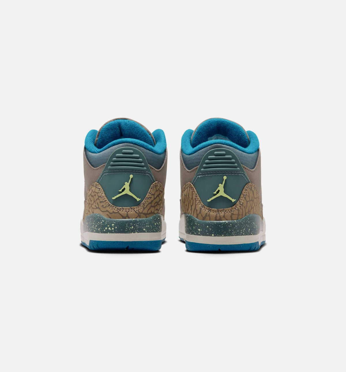 Air Jordan 3 Retro Olive Grey Preschool Sneakers - Olive Grey / Green Abyss / Khaki / Sea Glass