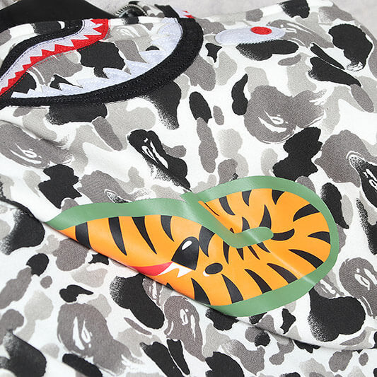 BAPE ABC Camo Shark Hoodie - Green & Grey