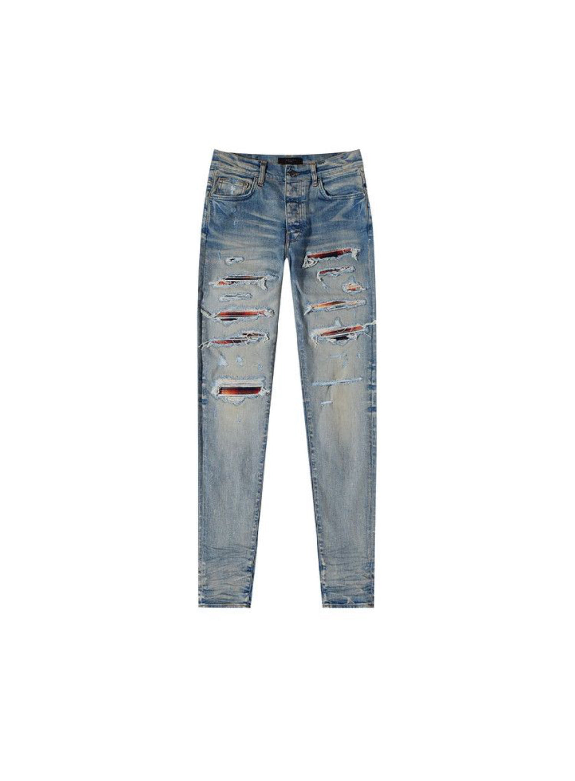 AMIRI Jeans Plaid Skinny Clay/Indigo