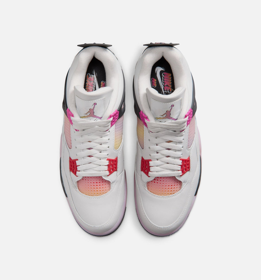 Air Jordan 4 Retro Mens Lifestyle Shoe - Off White/Fire Pink/Anthracite