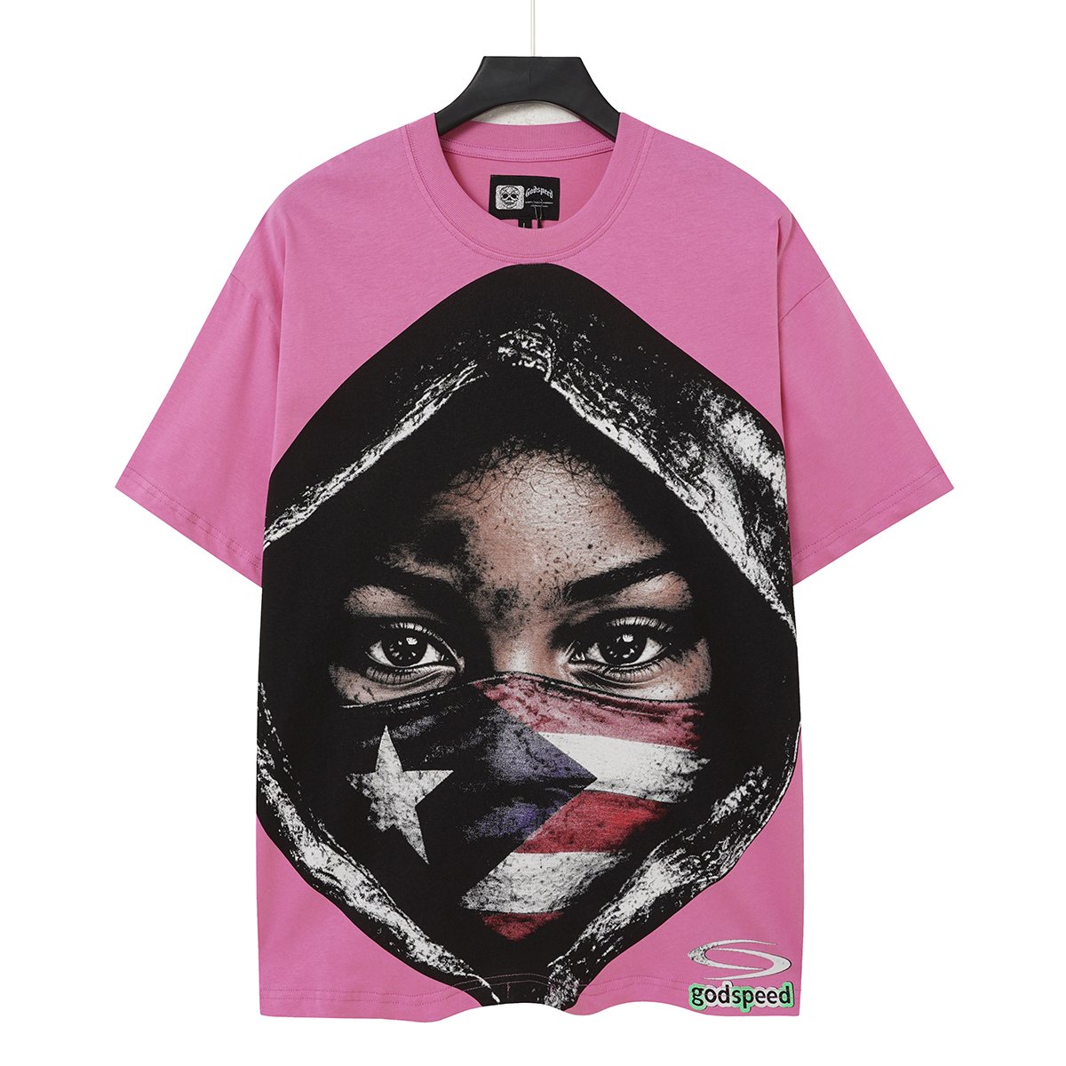 Godspeed Hooded Flag Portrait Graphic T-Shirt
