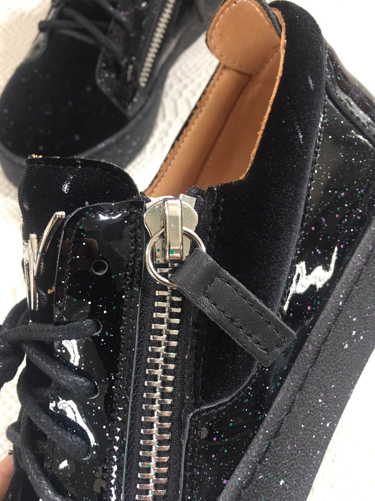 Giuseppe Zanotti Black Speckle Low-Top Sneakers