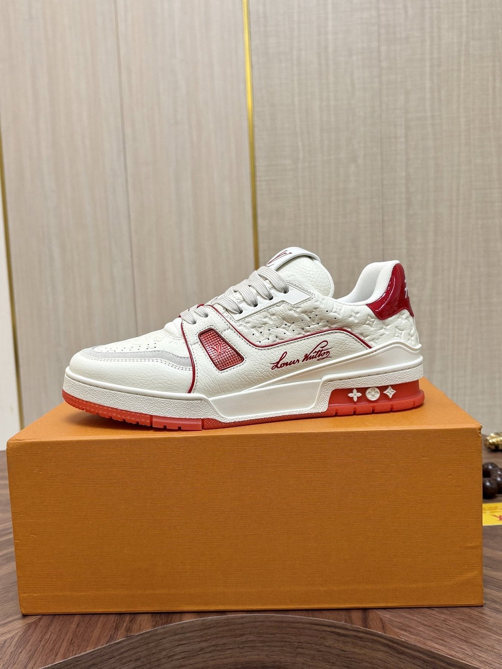 Louis Vuitton Red and Blue Accent Sneakers