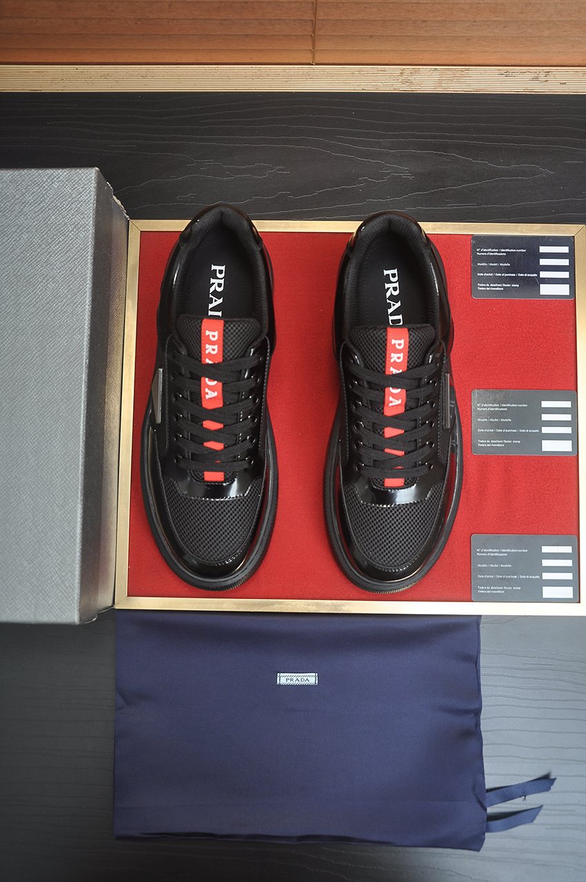 Prada Low-Top Panel Sneakers