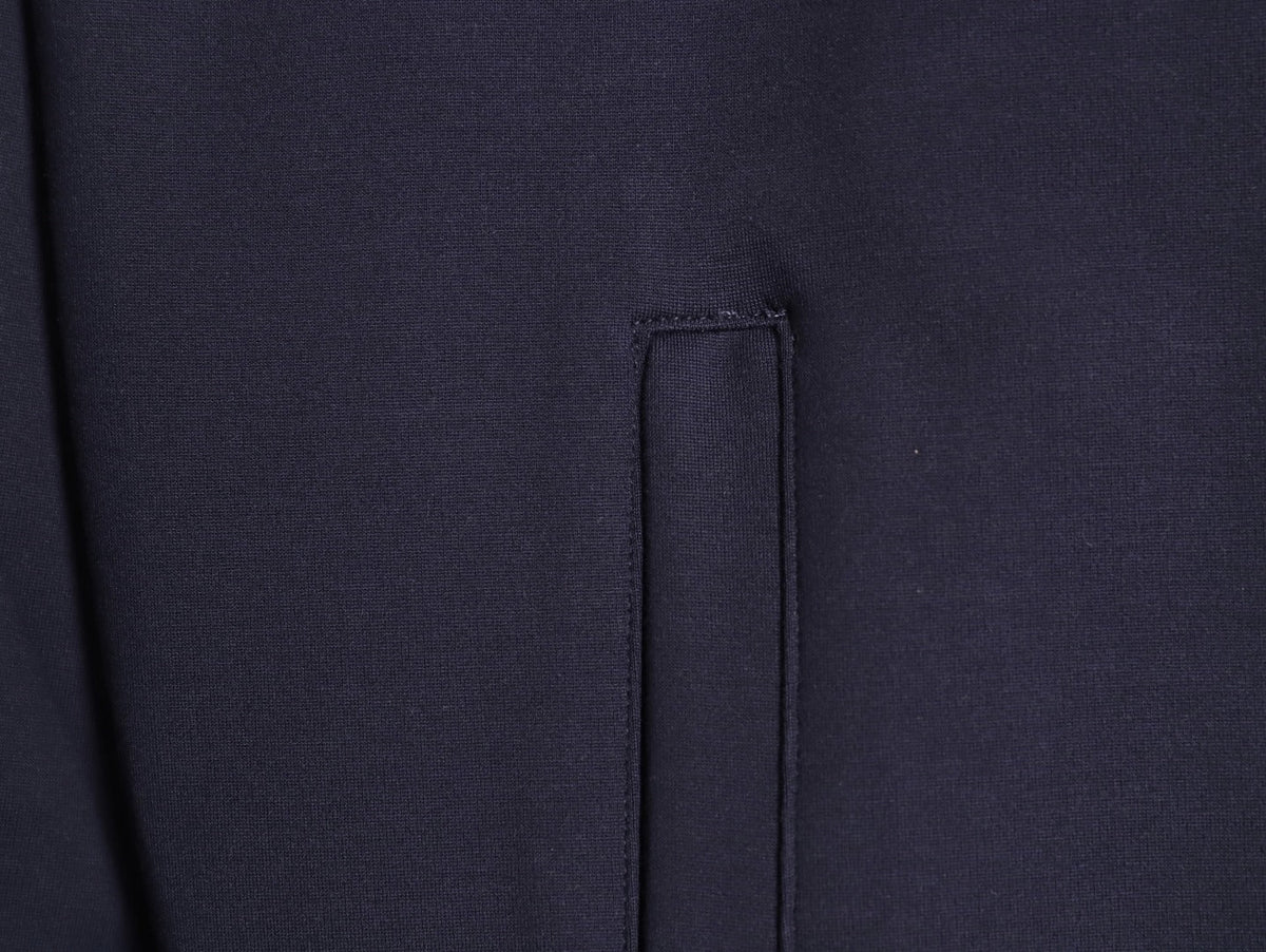 Gucci Chest-Logo Contrast-Stripe Hooded Zip Jacket - Navy